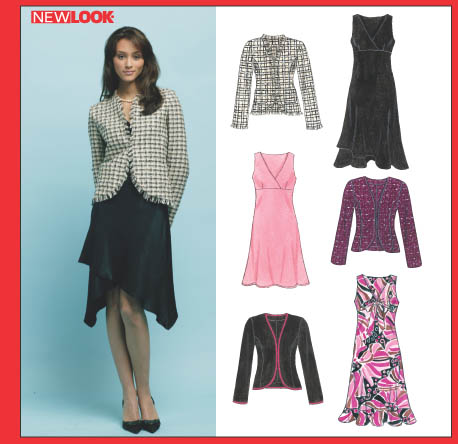 New Look 6402 Misses' Dress with Hemline Variations and Jacket