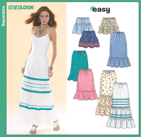 New Look 6495 Misses Tiered Skirts