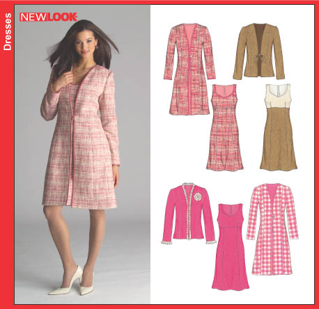 New Look 6508 Misses Dress and Lined Coat or Jacket