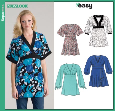 New Look 6620 Misses Knit Tunic Tops