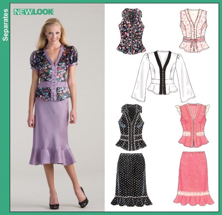 New Look 6629 Misses Blouses and Bias Skirt