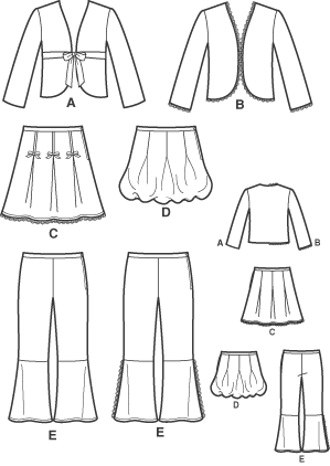 New Look 6640 Child Skirts, Pants and Lined Jacket