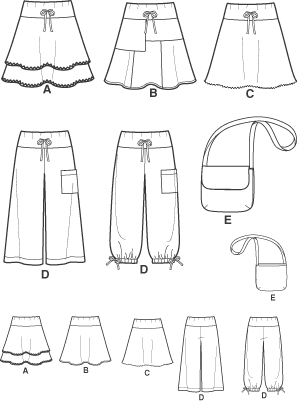 New Look 6661 Tween Skirts, Pants and Bag