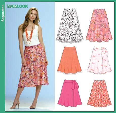 New Look 6708 Misses Lined Skirts
