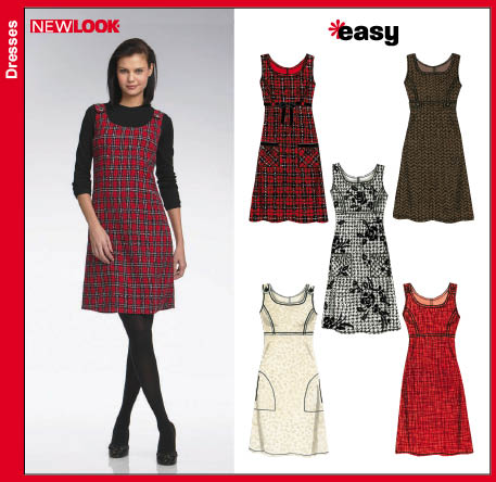 N6572, New Look Sewing Pattern Misses' Jumper Dress