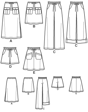 New Look 6811 Misses Skirts, Pants & Shorts