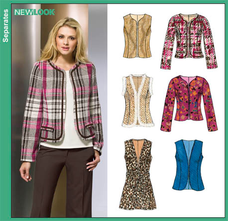 New Look 6853 Misses Lined Jackets and Vests