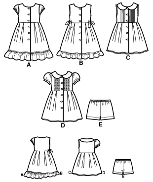 Child Dresses Sizes A 3 4 5 6 7 8 New Look Sewing Pattern 6884