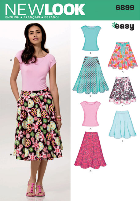 New Look 6899 Misses Skirts with Kint Top