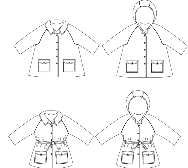 You Sew Girl C1302 Tween Seasons Coat Downloadable Pattern