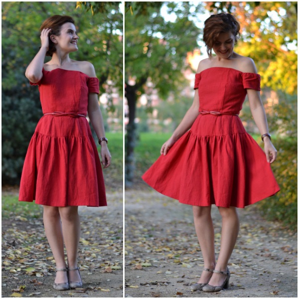 About a Twirl Red Strapless Skater Dress