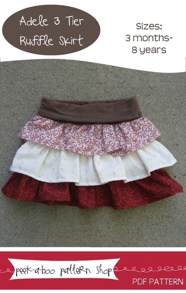 PeekaBoo Pattern Shop Adele 3 Tier Ruffle Skirt