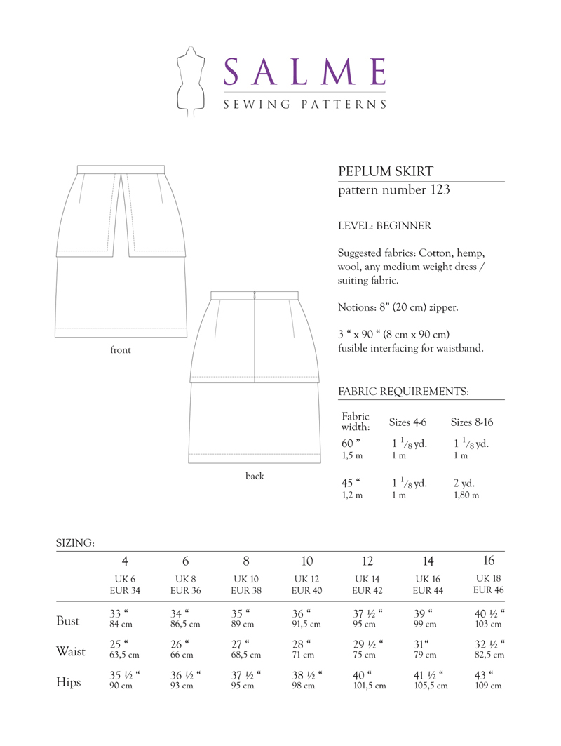 23+ Designs Peplum Skirt Sewing Pattern | AlbusAishatu