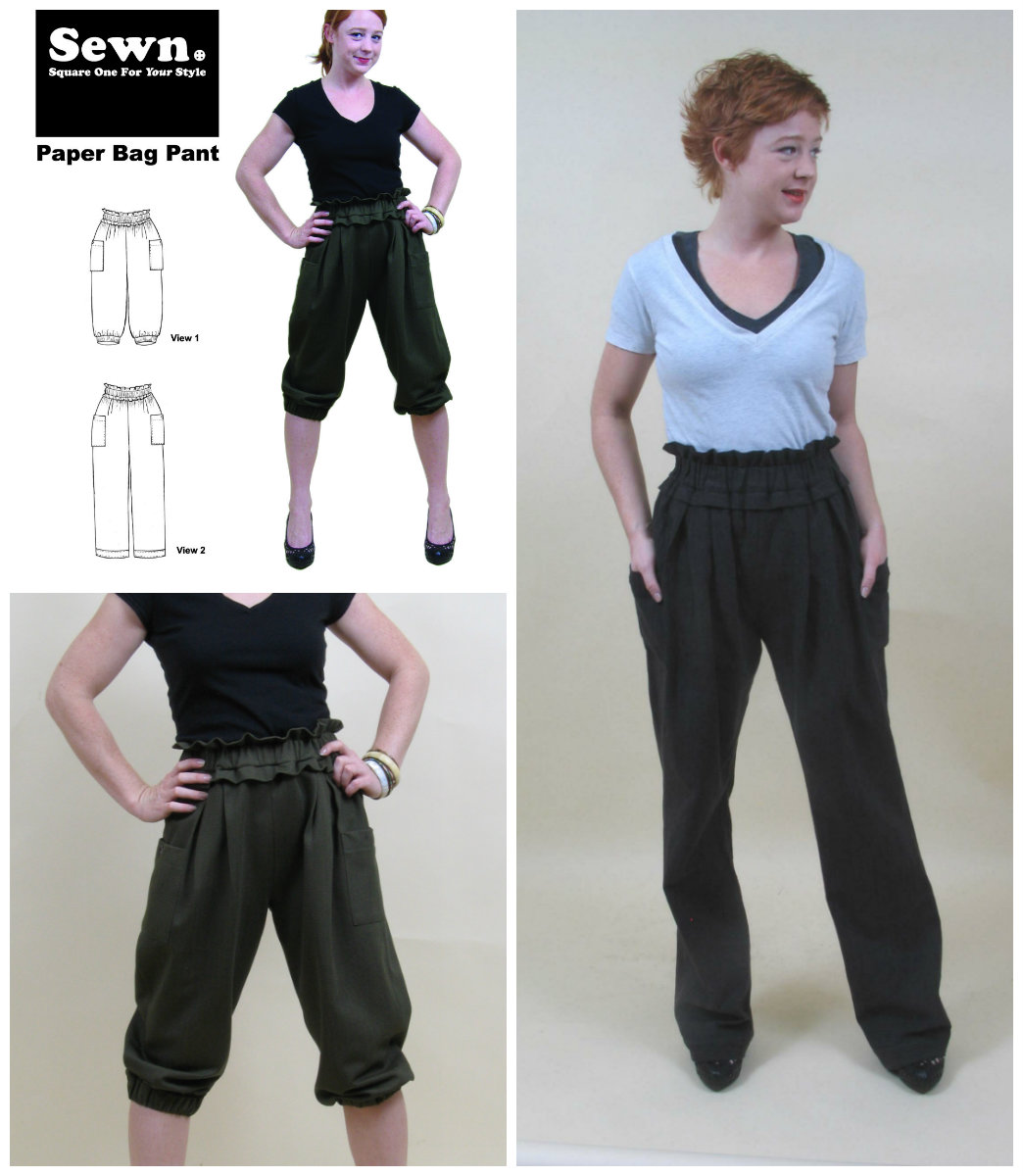 Paper bag 2024 pants sewing pattern