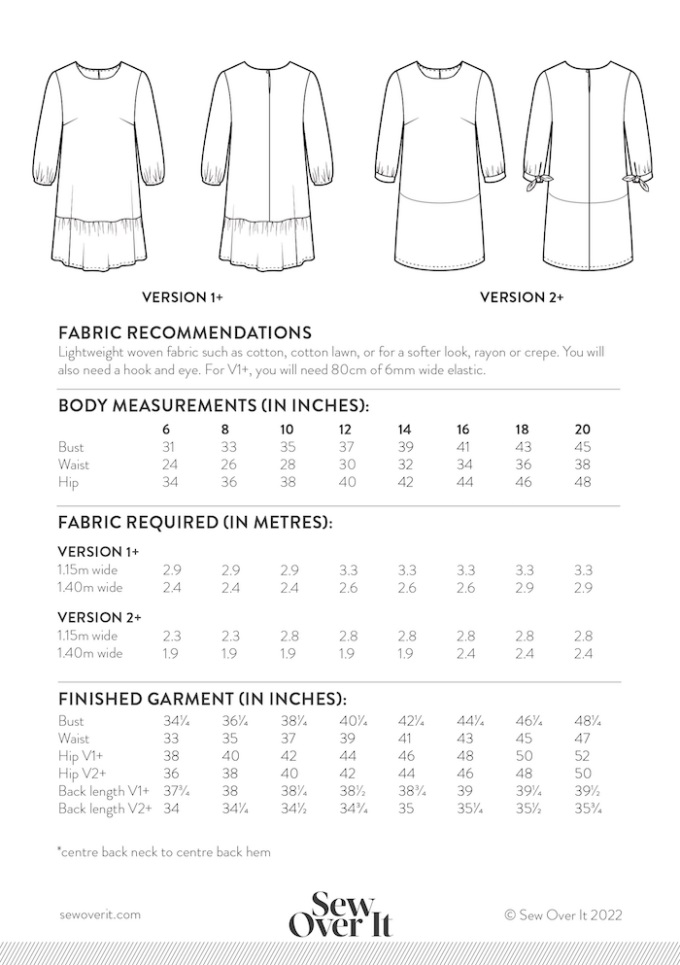 Sew Over It Ultimate Shift Dress Add-On Shift Add-On Pack Downloadable ...