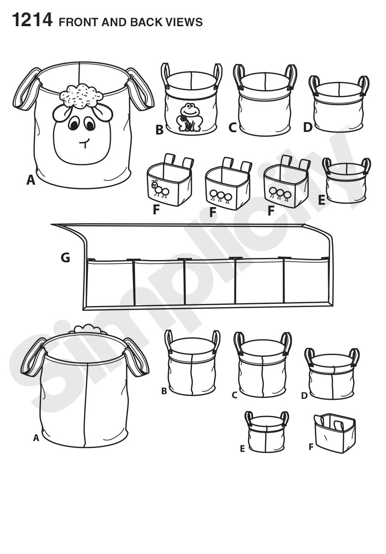 Simplicity Pattern #1214-Organizers-7 Different Organizers 