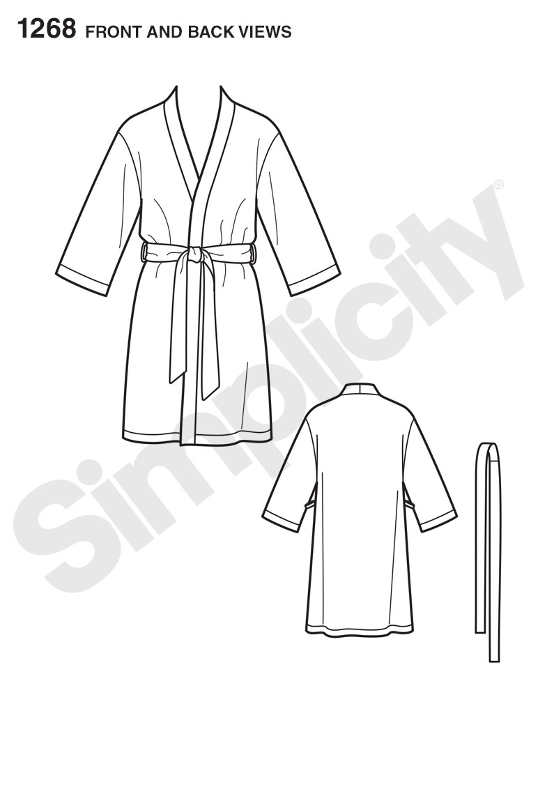 Simplicity 1268- It's So Easy Misses', Men's and Teen's Robe