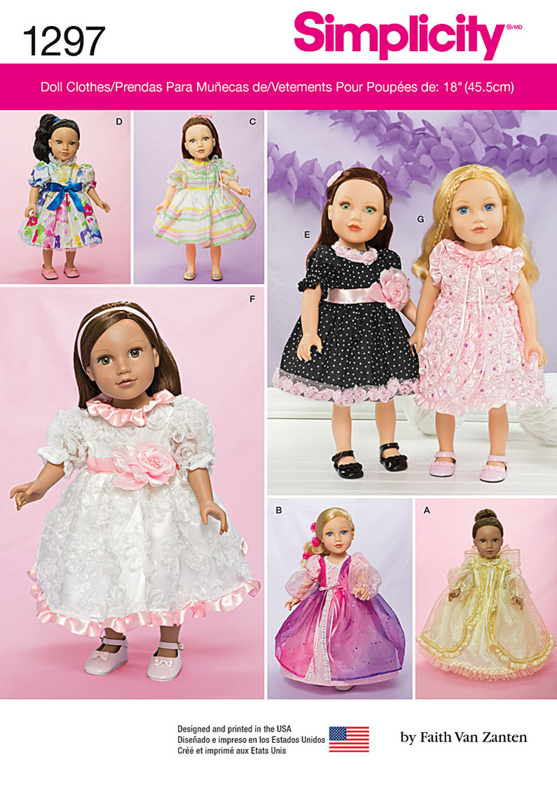 Simplicity 1297 Dresses For 18 Doll