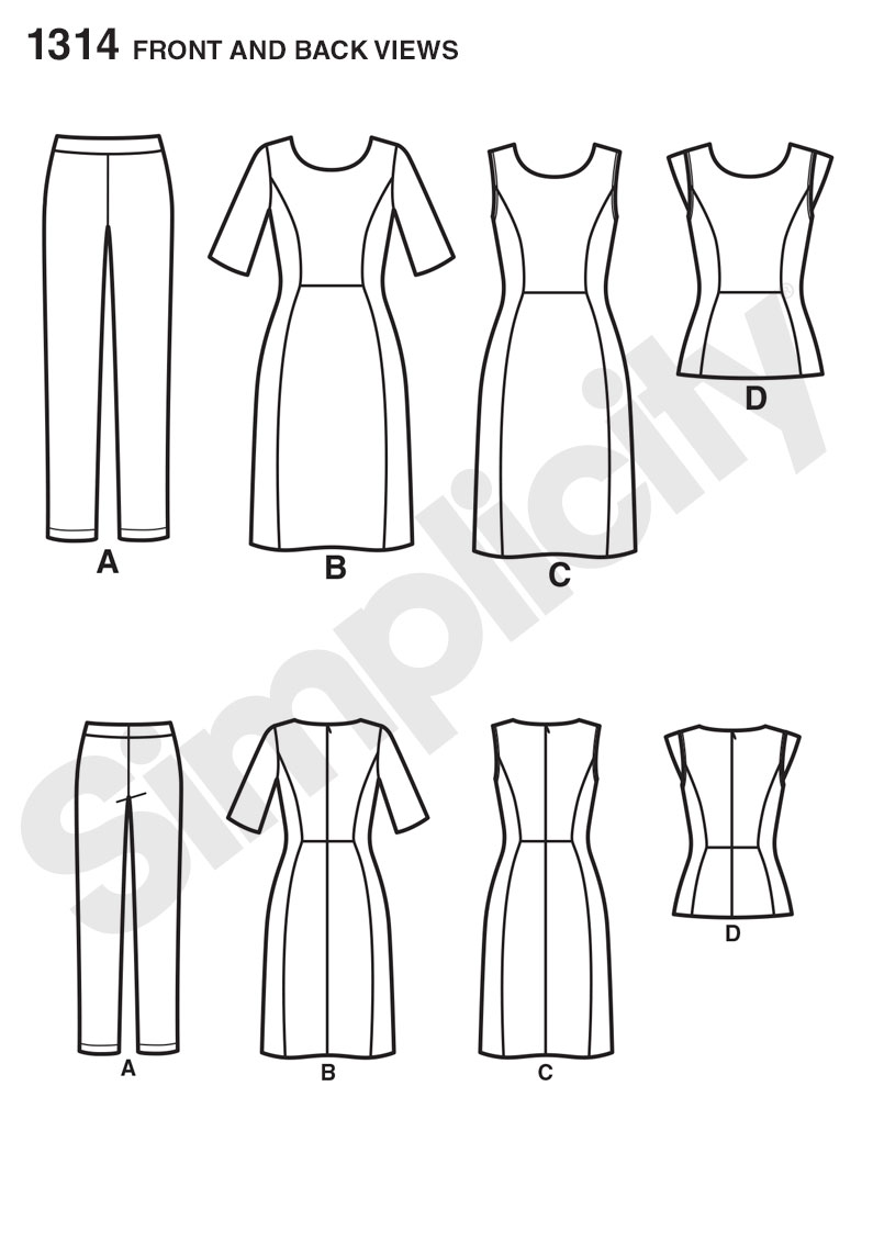 Simplicity 1314 Misses' Dress & Sportswear