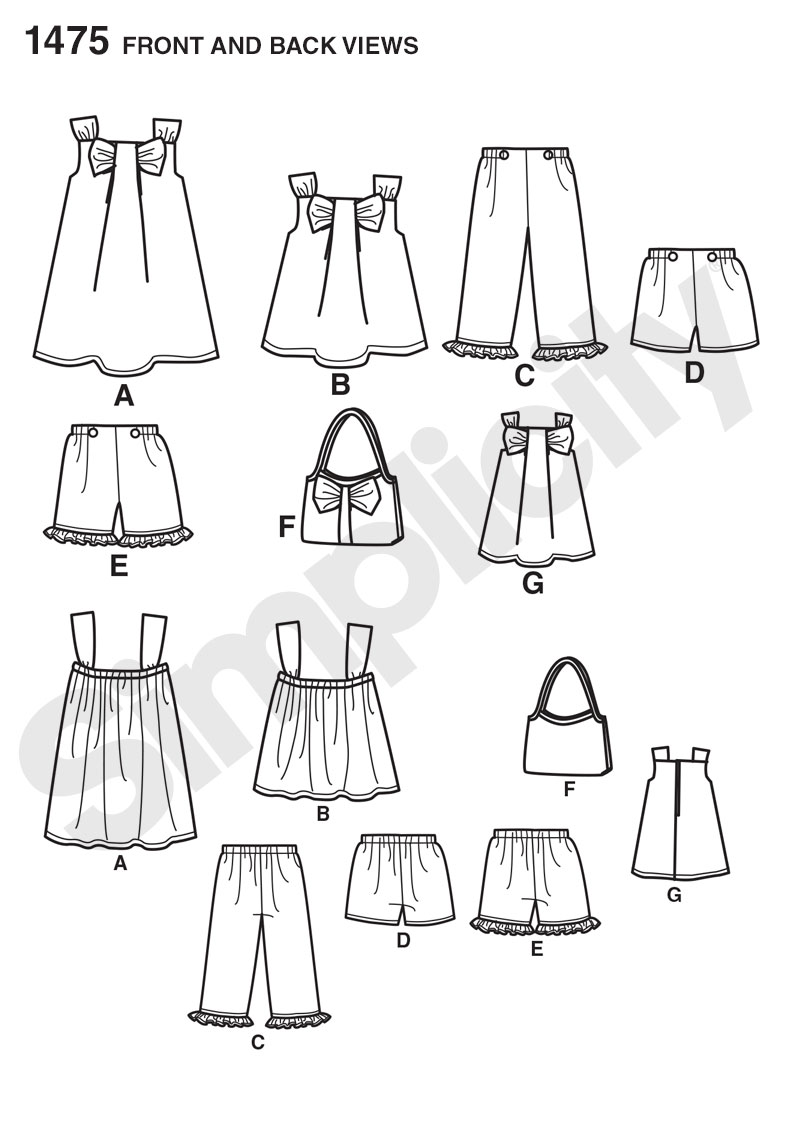 Childs Girls Dress Shorts Sportswear Size K5 7 - 14 Simplicity Sewing  Pattern Dummies 2378