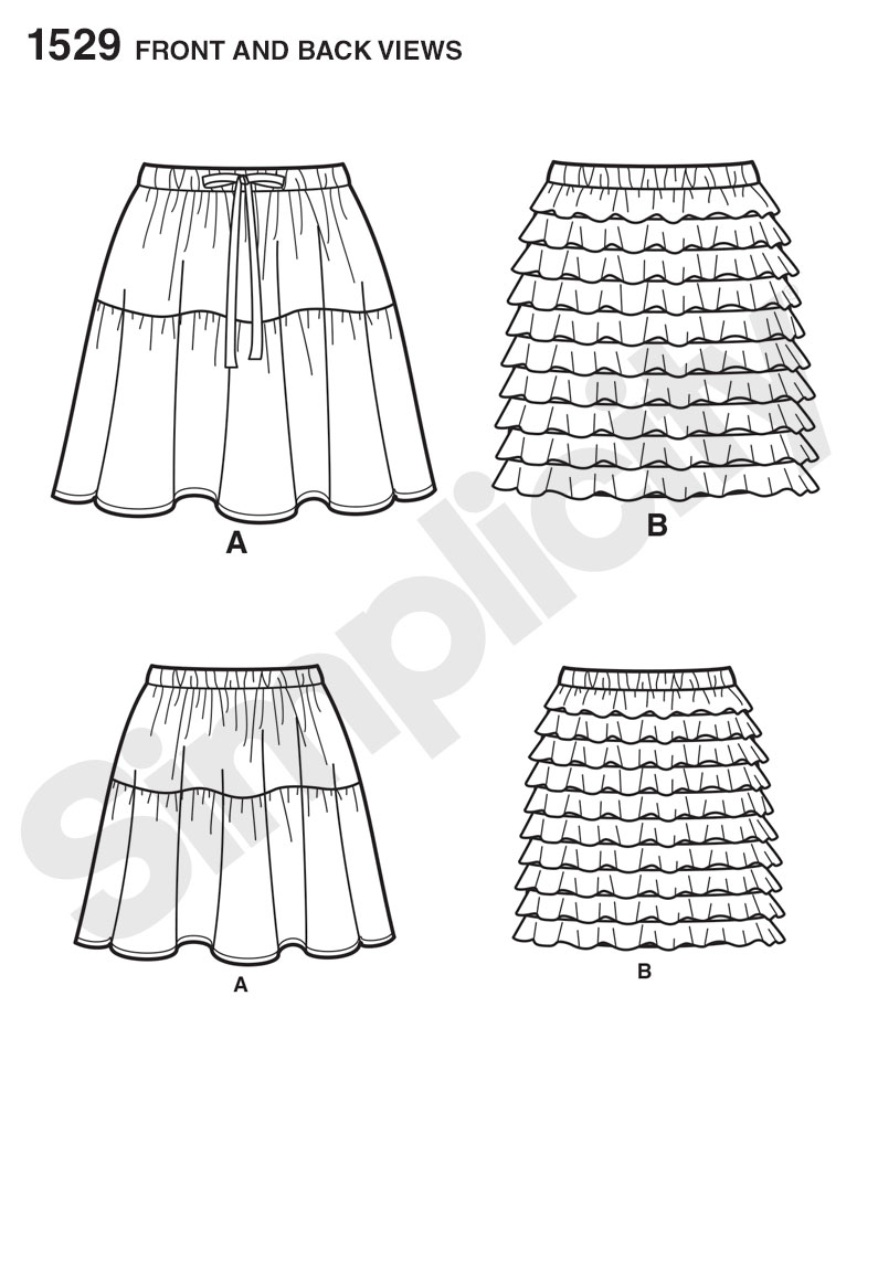 Simplicity 1529 It's so Easy Child's and Girls' Skirts