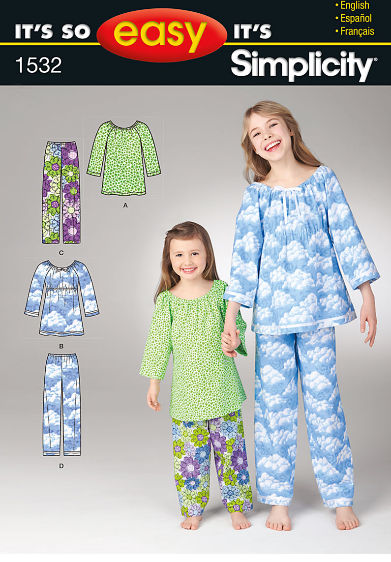 Simplicity 1532 It's So Easy Child's and Girls' Top & Pants