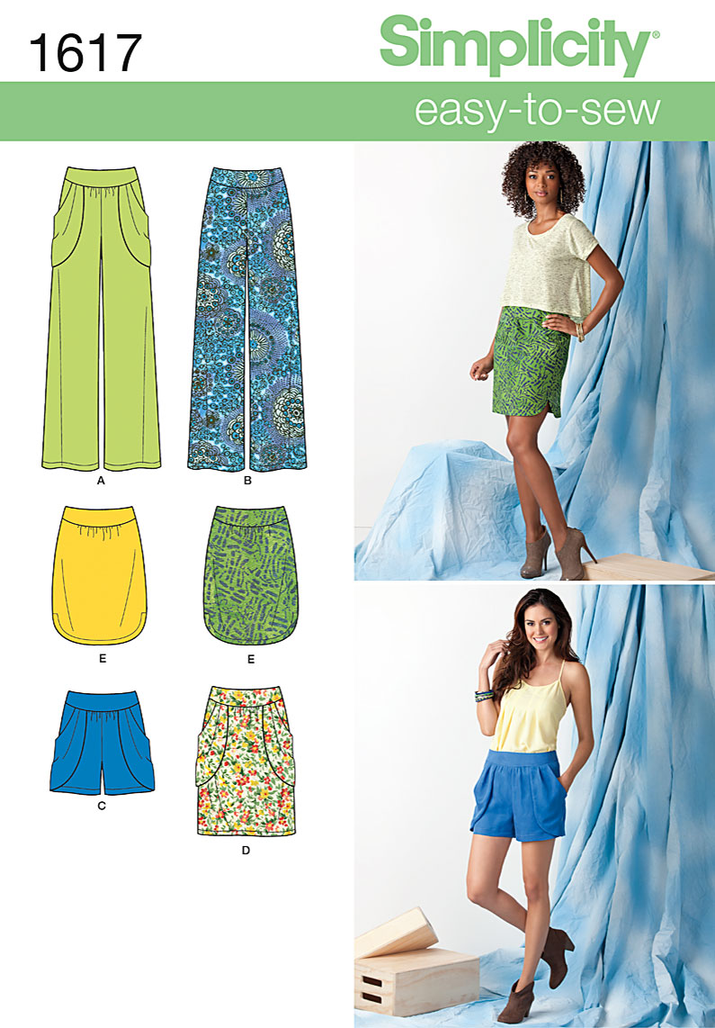 Simplicity 1617 Misses' Skirt, Pants & Shorts