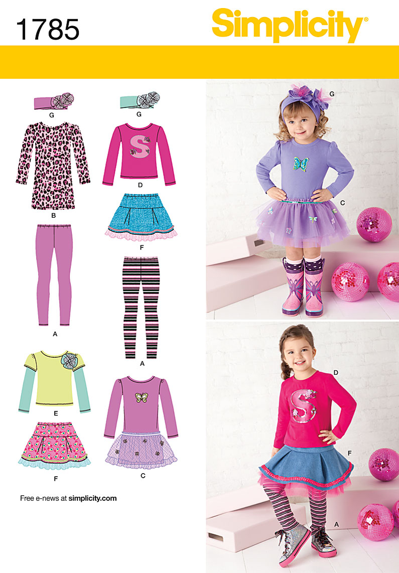 SIMPLICITY Sewing Patterns 8525 LEARN TO SEW Childs Girls Toddler Leggings  3-6 39363585251