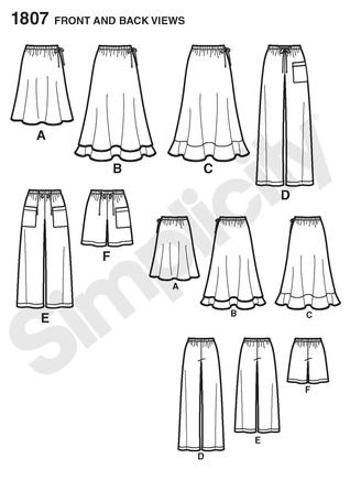Simplicity 1807 Misses' Skirt, Pants & Shorts