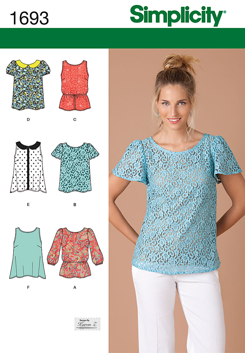 Simplicity 1693 Misses' Tops - Patterns