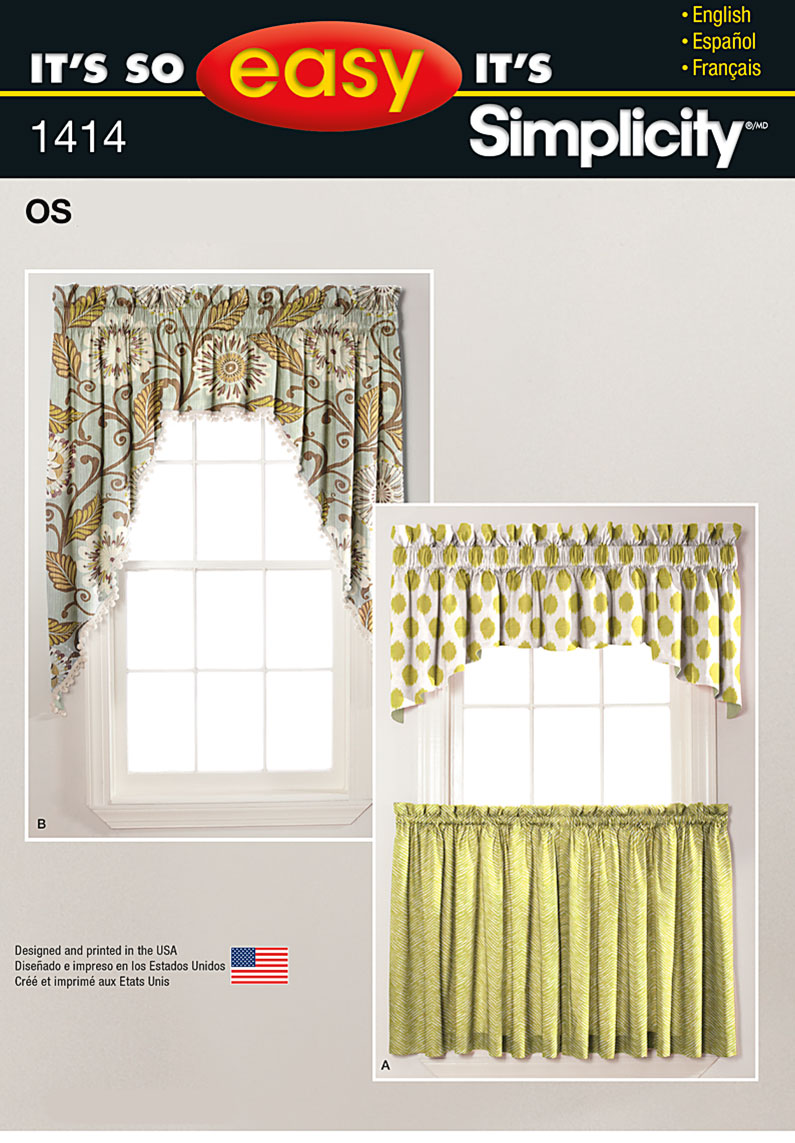 Simplicity 1414 It S So Easy Valances And Cafe Curtains