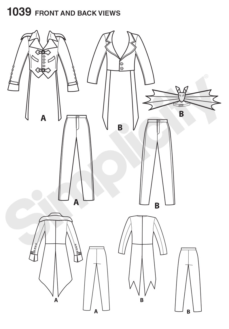 Simplicity 1039 Men s Cosplay Costumes