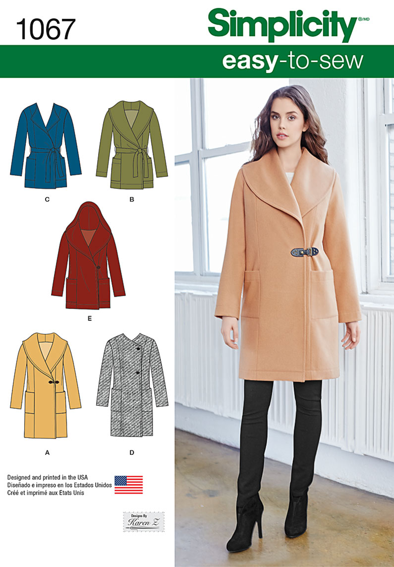 Simplicity 1067 Misses Easy To Sew Jacket Or Coat