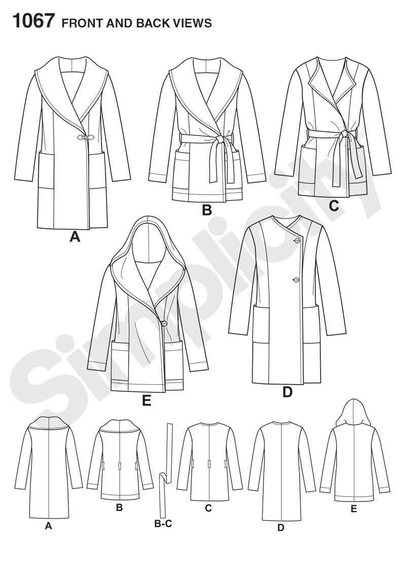Simplicity 1067 Misses' EasyToSew Jacket or Coat