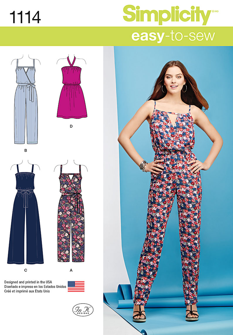 Simplicity 1114 Misses' Easy Dress and Jumpsuits