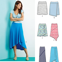 Simplicity Misses' Knit Skirts with Length Variations 1163 pattern ...