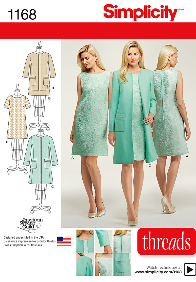 Simplicity 1168 Misses Dresses And Coat Or Jacket