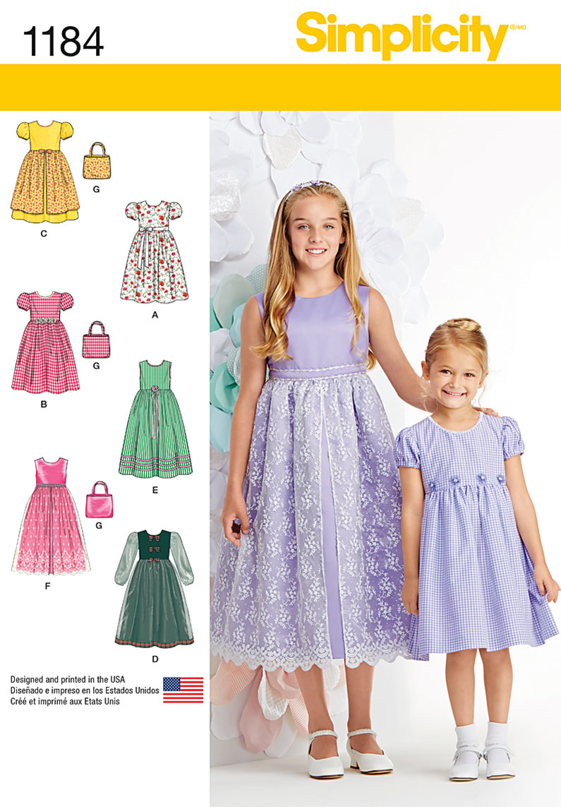 Simplicity 1184 Child's and Girls' Dresses and Purse