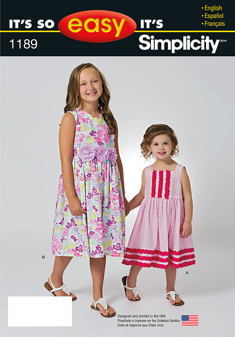 Simplicity 1189 It's So Easy Dress for Children