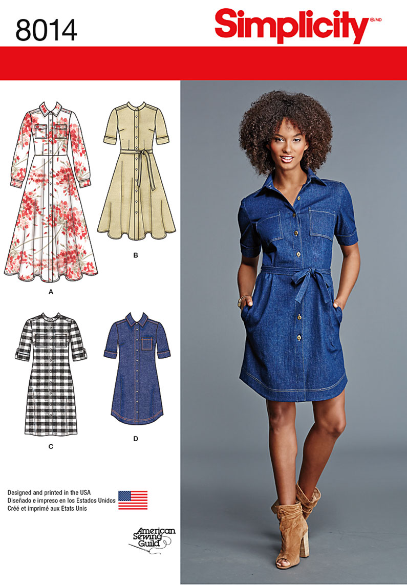 Simplicity 8014 Misses' Shirt Dress