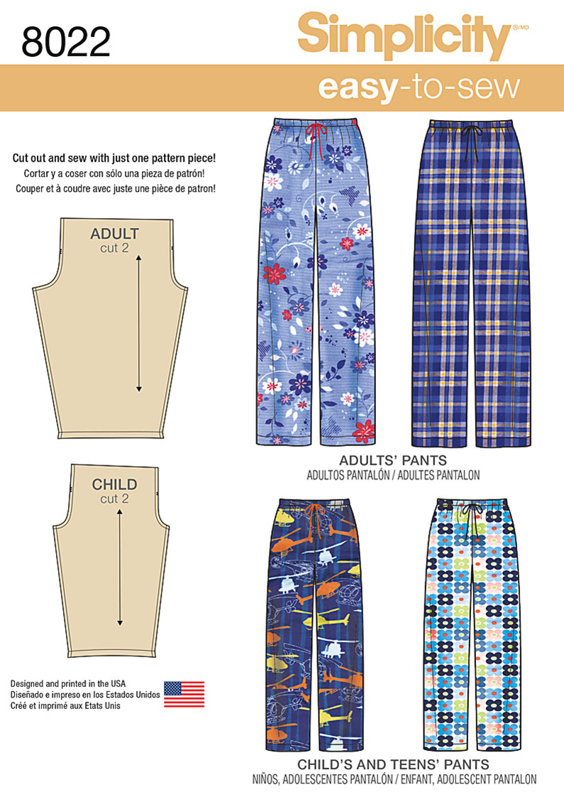 1 Pajama Pants Pattern  Patterns for Kids and Adults