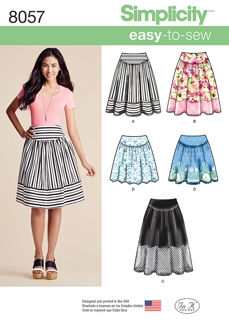Simplicity 8057 Misses' Easy-to-Sew Skirts in Three Lengths