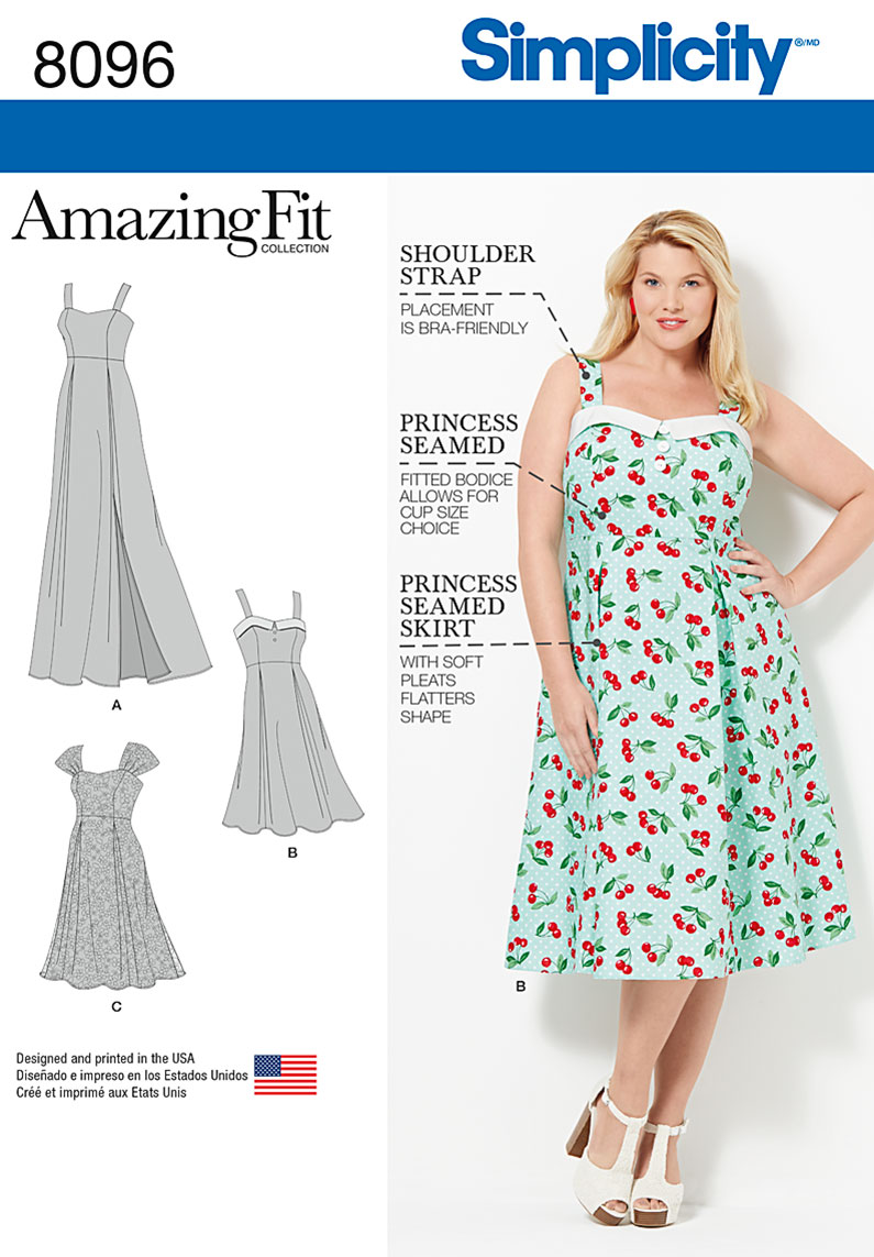 Simplicity 8096 Amazing Fit Plus Size Dresses