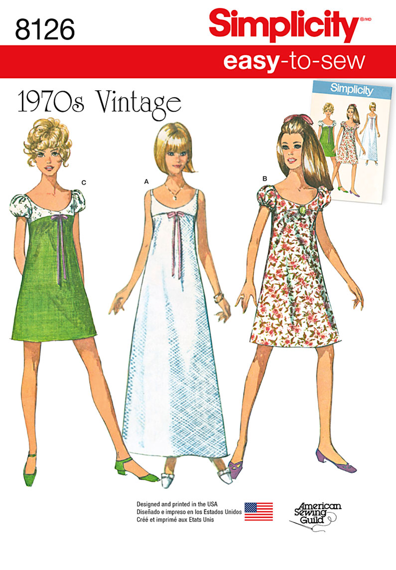 Simplicity Simplicity Pattern 8126 Misses' Easy-to-Sew Vintage Dress