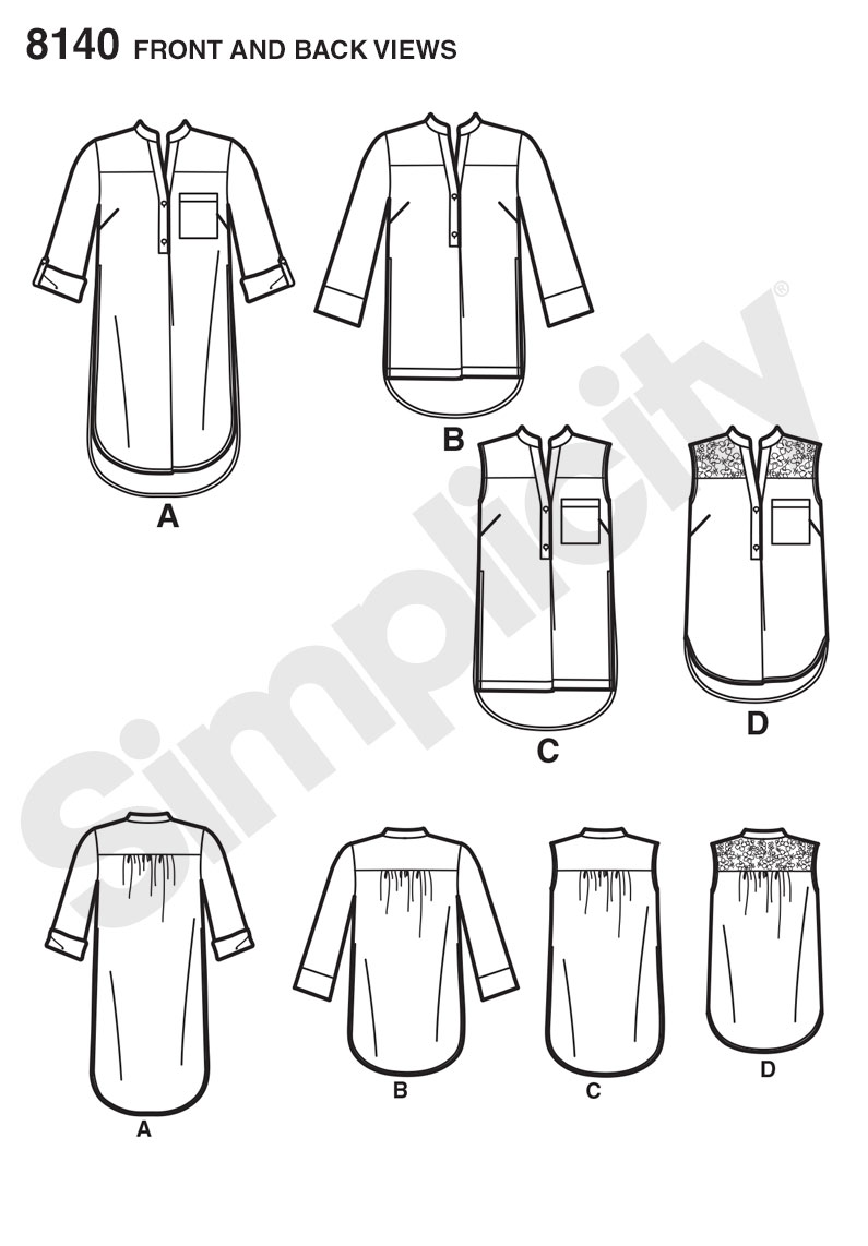 福袋 Simplicity Simplicity Pattern 8140 Plus Size Shirt with 裁縫材料