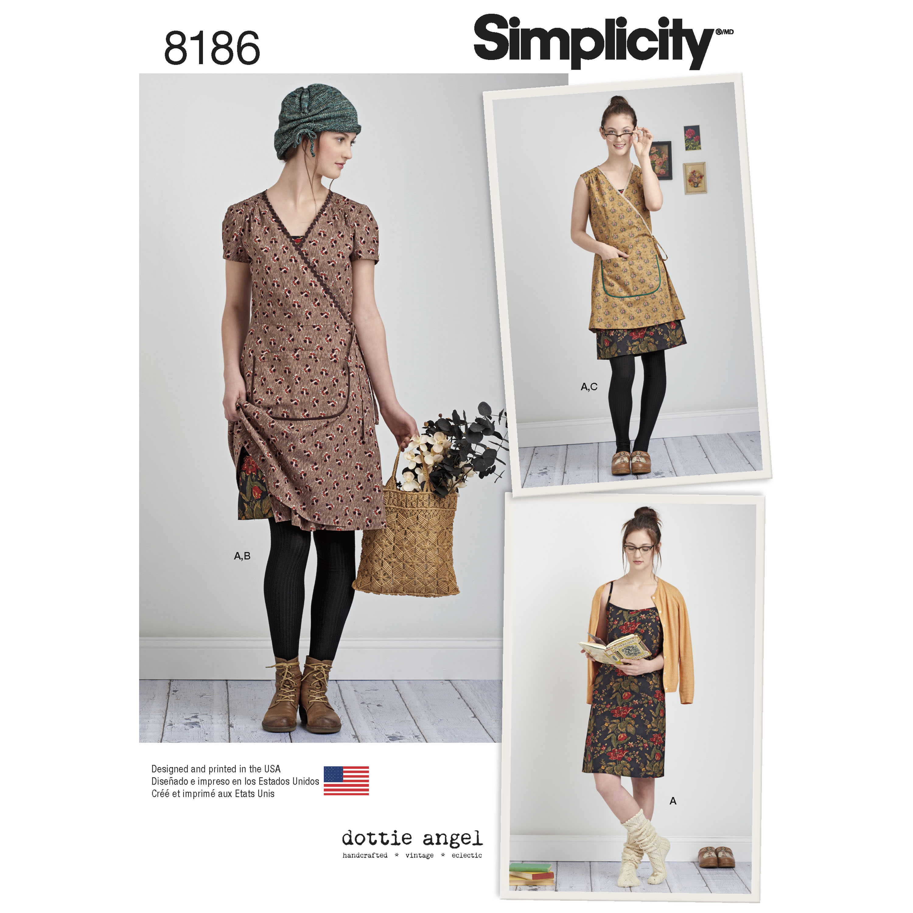 Simplicity 8186 Dottie Angel Wrap Dress and Slip Dress
