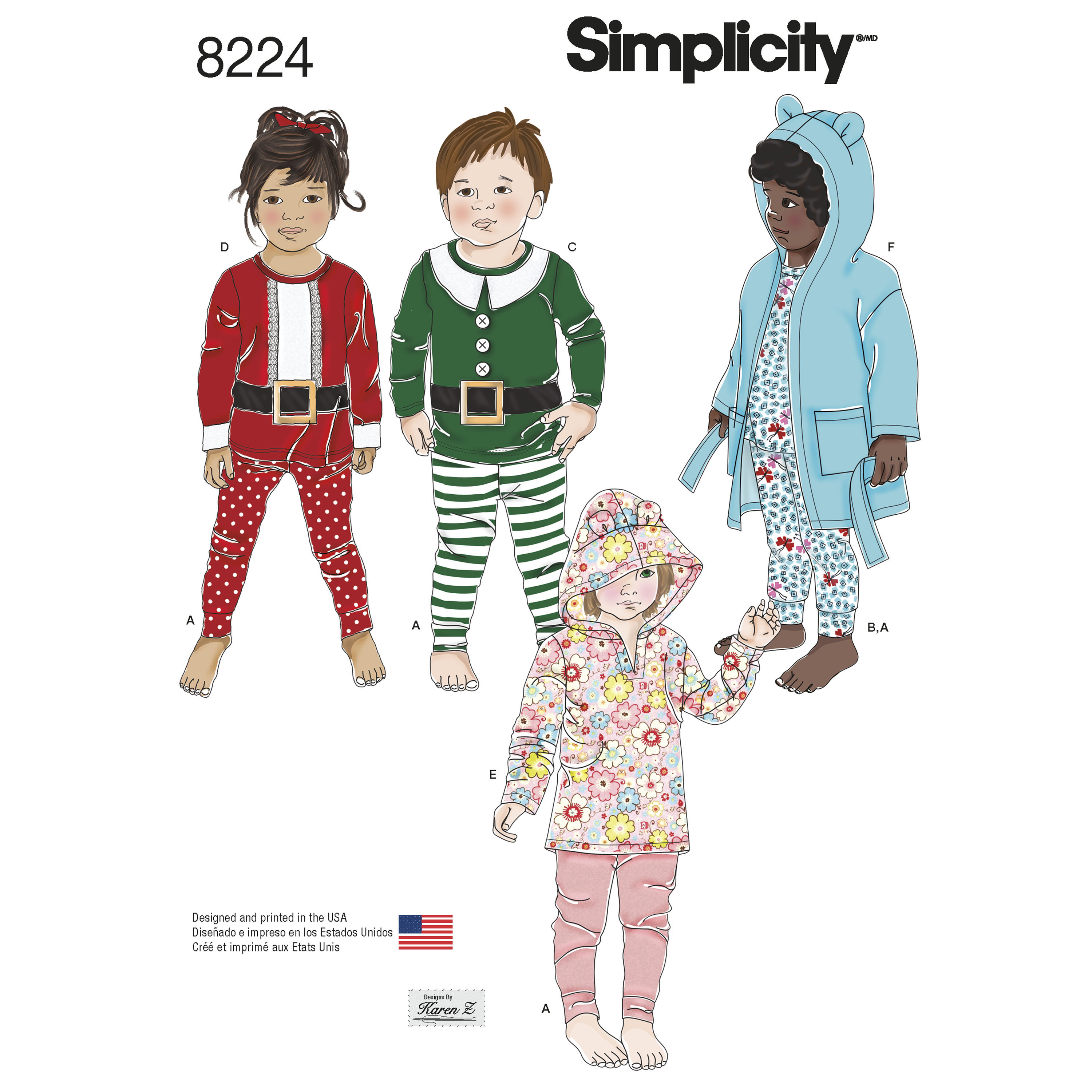 Simplicity 8224 Toddler S Robe And Knit Pants And Tops