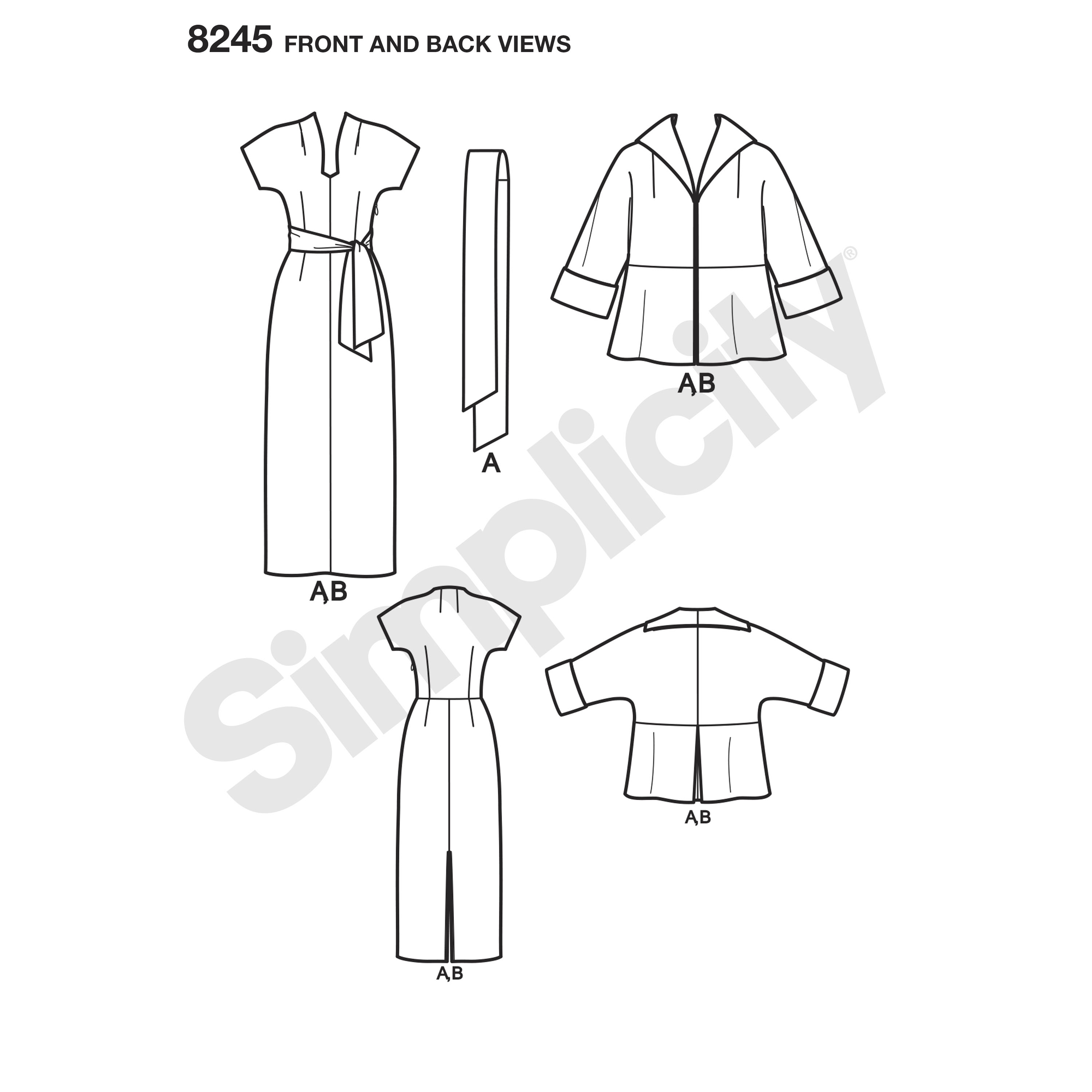 Simplicity 8245 Paper Sewing Pattern Misses Dress Vintage