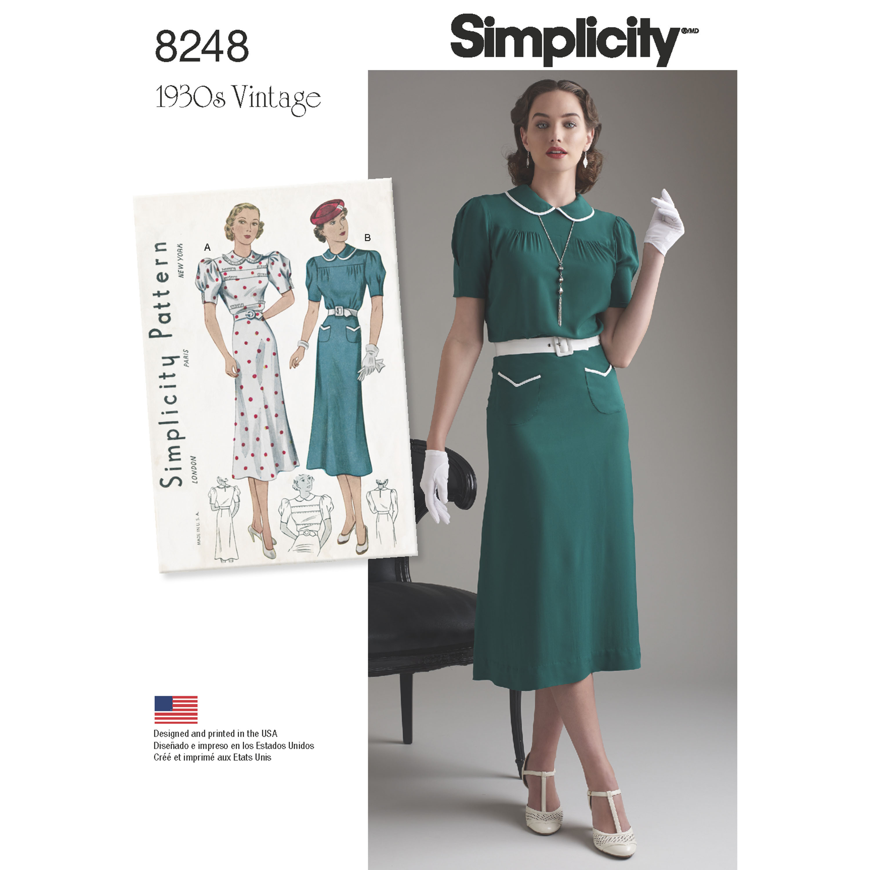 Simplicity Simplicity Pattern 8248 Misses' Vintage 1930's Dresses