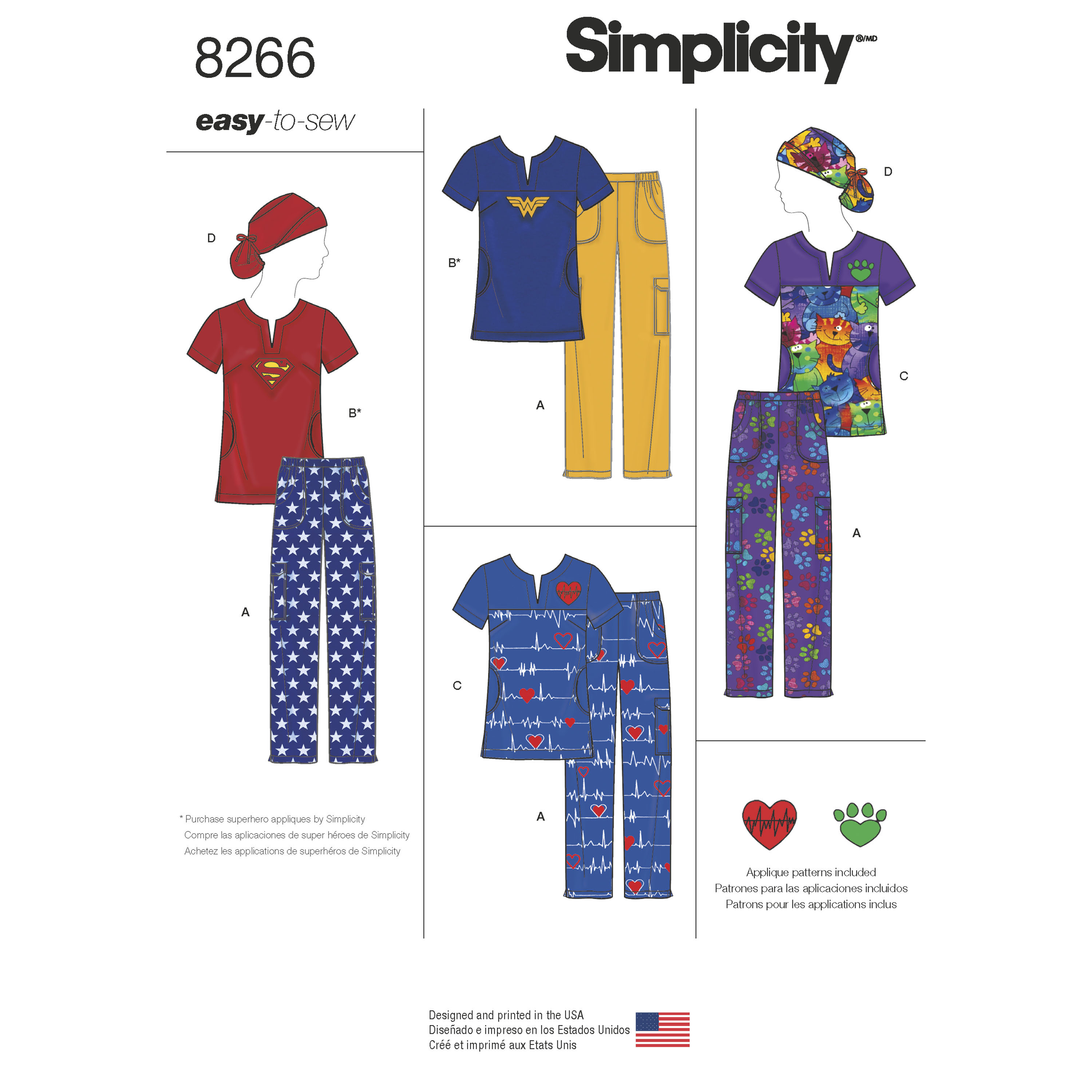 Simplicity Simplicity Pattern 8266 Misses' Easy to Sew Scrubs with